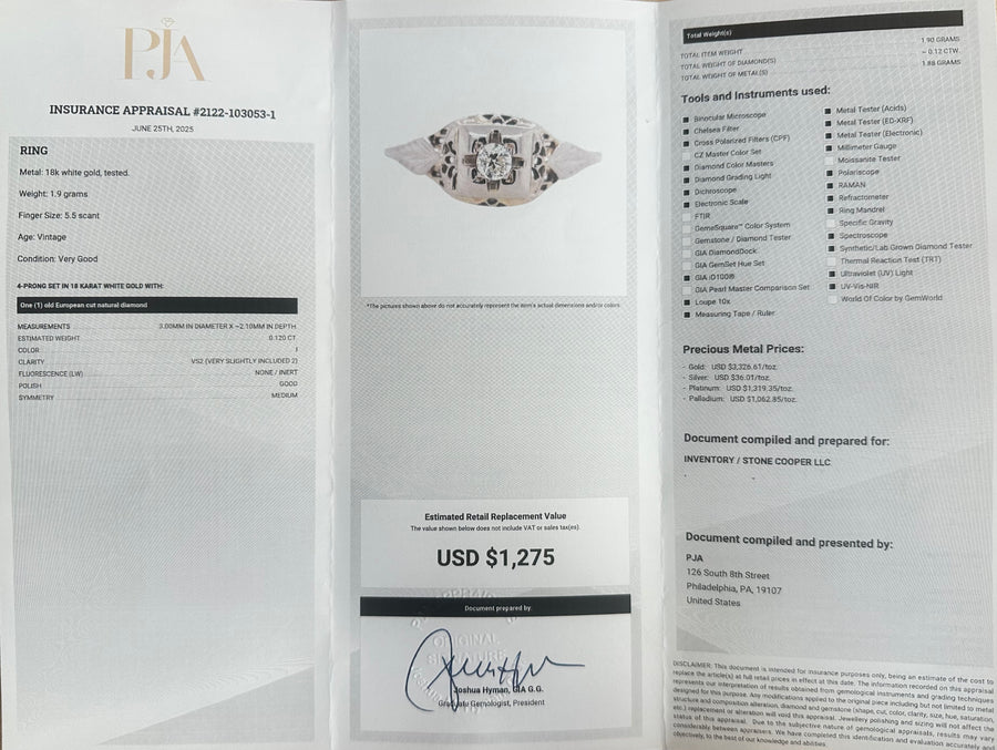 Antique 18K Deco Diamond Engagement Ring (5.5) - Stone Cooper