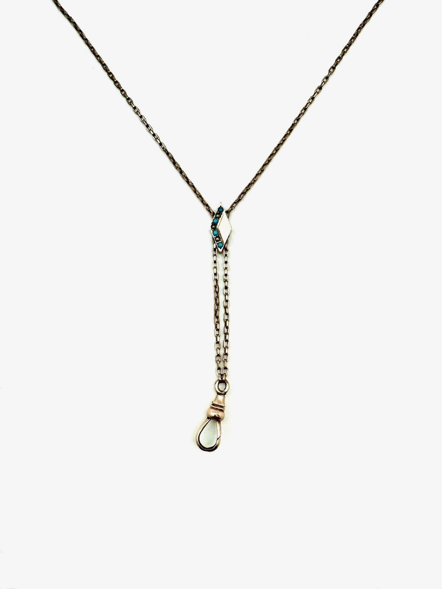 Nina Turquoise Seed Pearl Slide Lorgnette Chain - Stone Cooper