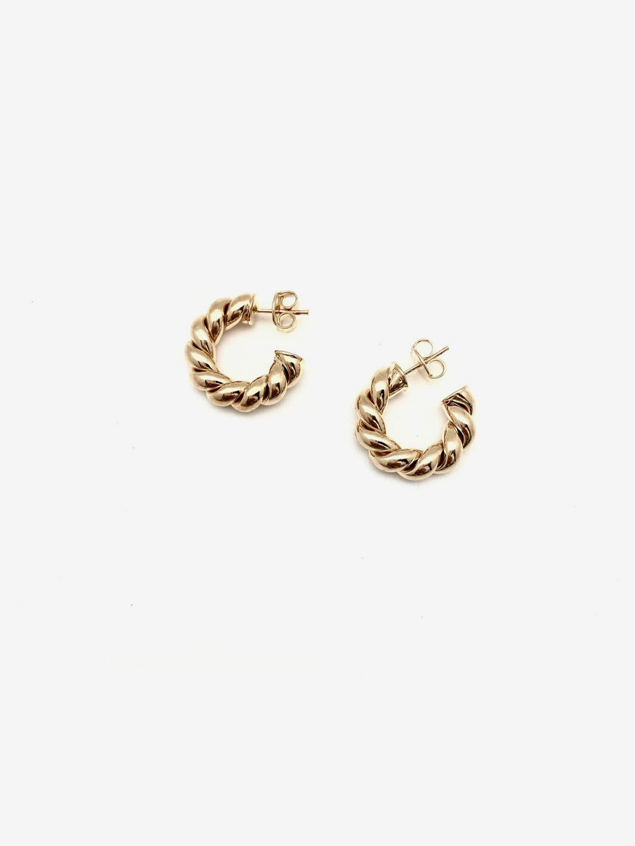 Gold Twist Hoops - Stone Cooper