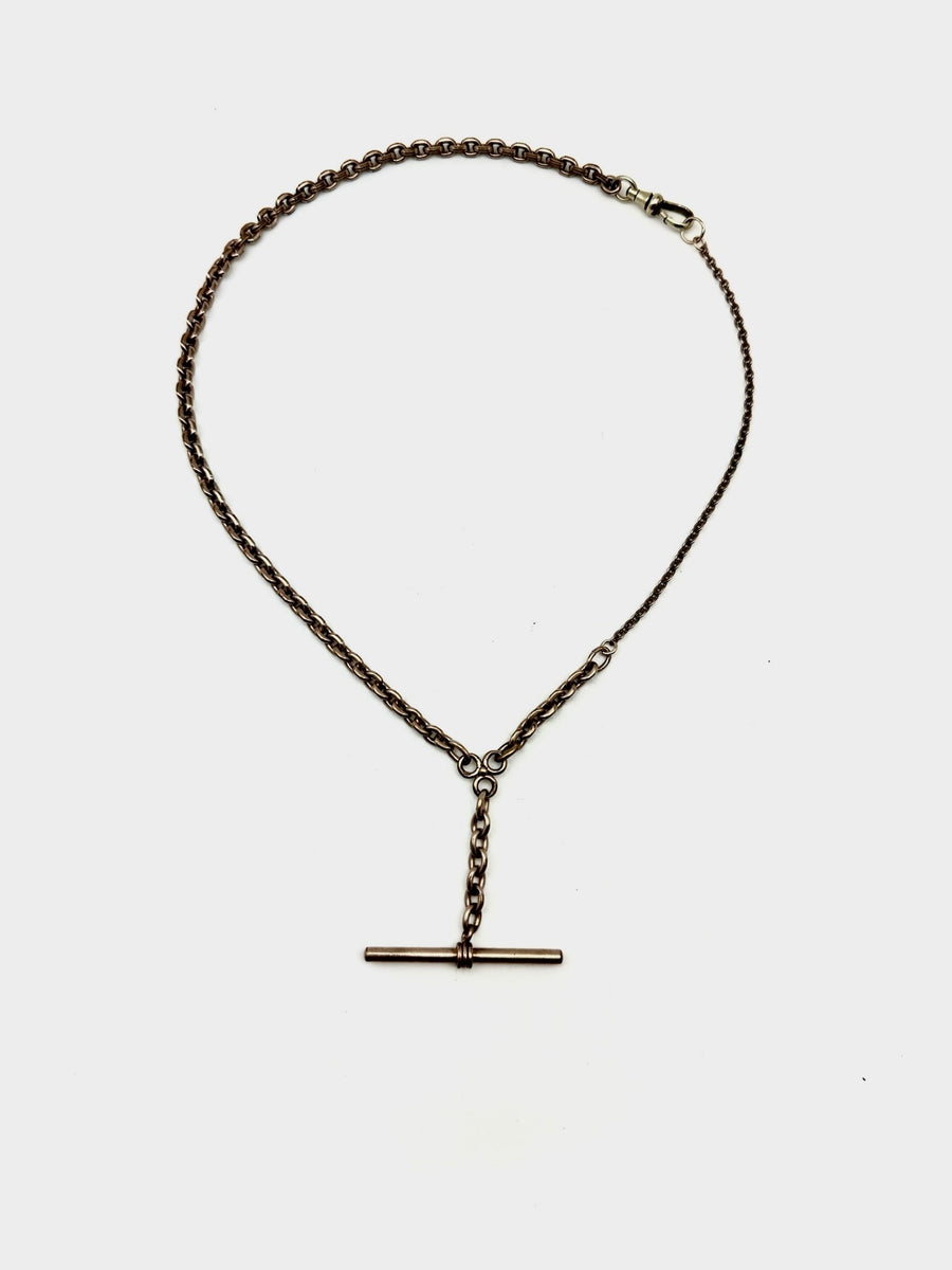 Toshiko Antique T-Bar Watch Chain Necklace - Stone Cooper