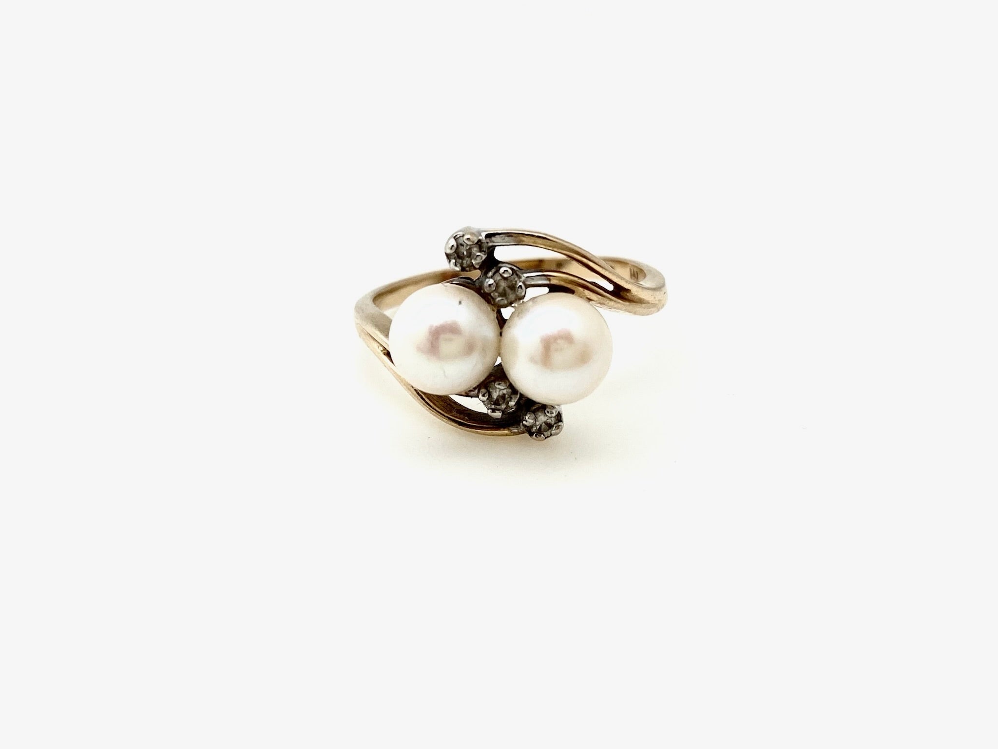 Pearl Twin Ring (14K gold, size 7.75) - Stone Cooper