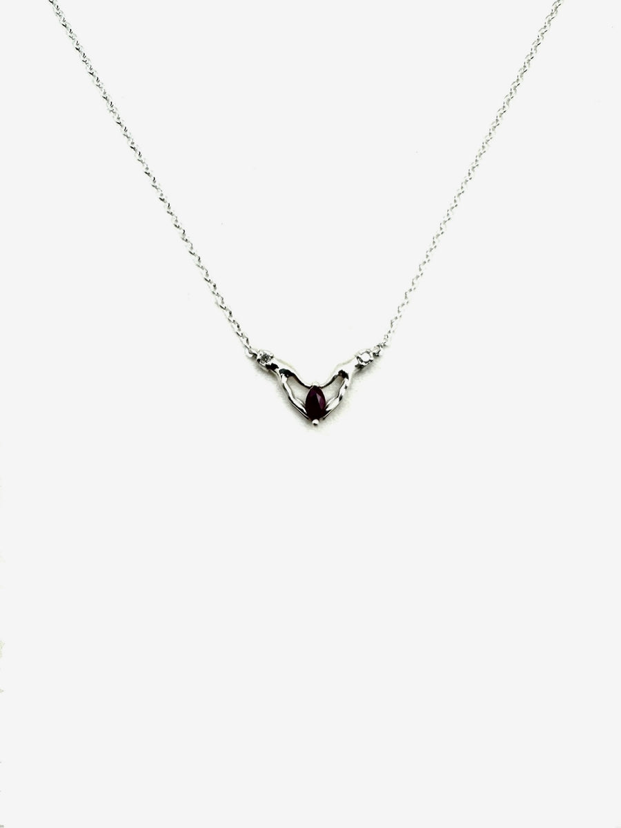 Selma Ruby and Diamond Necklace (14K or .925) - Stone Cooper