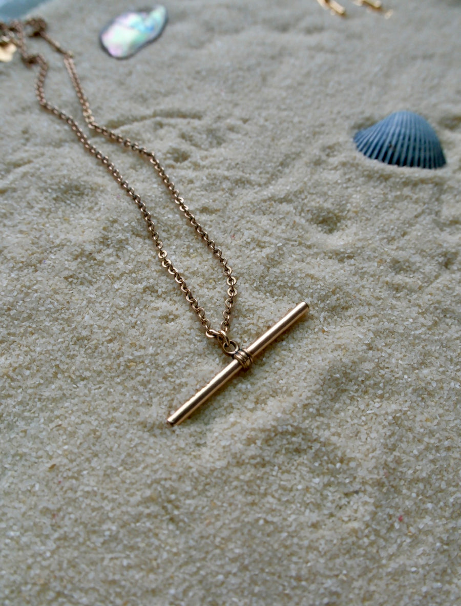 Sal Gold Filled T-Bar Necklace - Stone Cooper