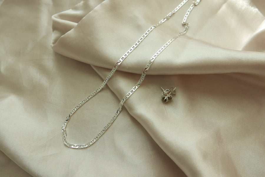 Sylvie Chain & Smoky Quartz Stud Set - Stone Cooper