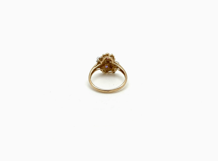 Diamond Cluster 10K Vintage Cocktail Ring (7) - Stone Cooper