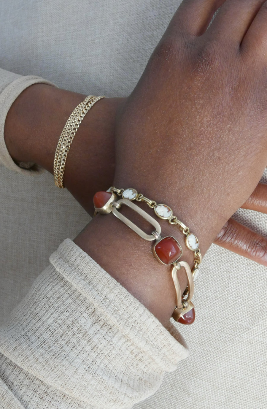 Carnelian Vintage Gold-Fill Bracelet - Stone Cooper