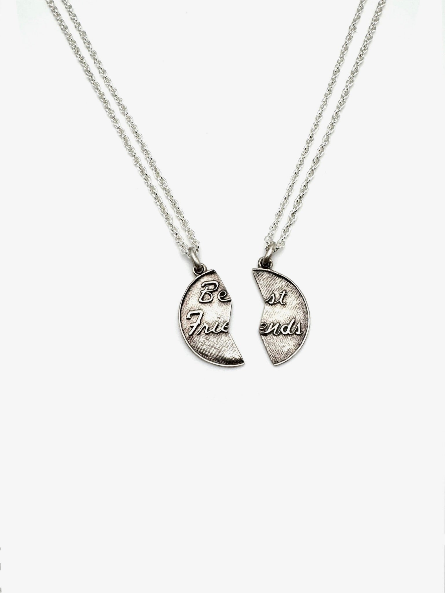 Silver Vintage Best Friends Necklace Set - Stone Cooper
