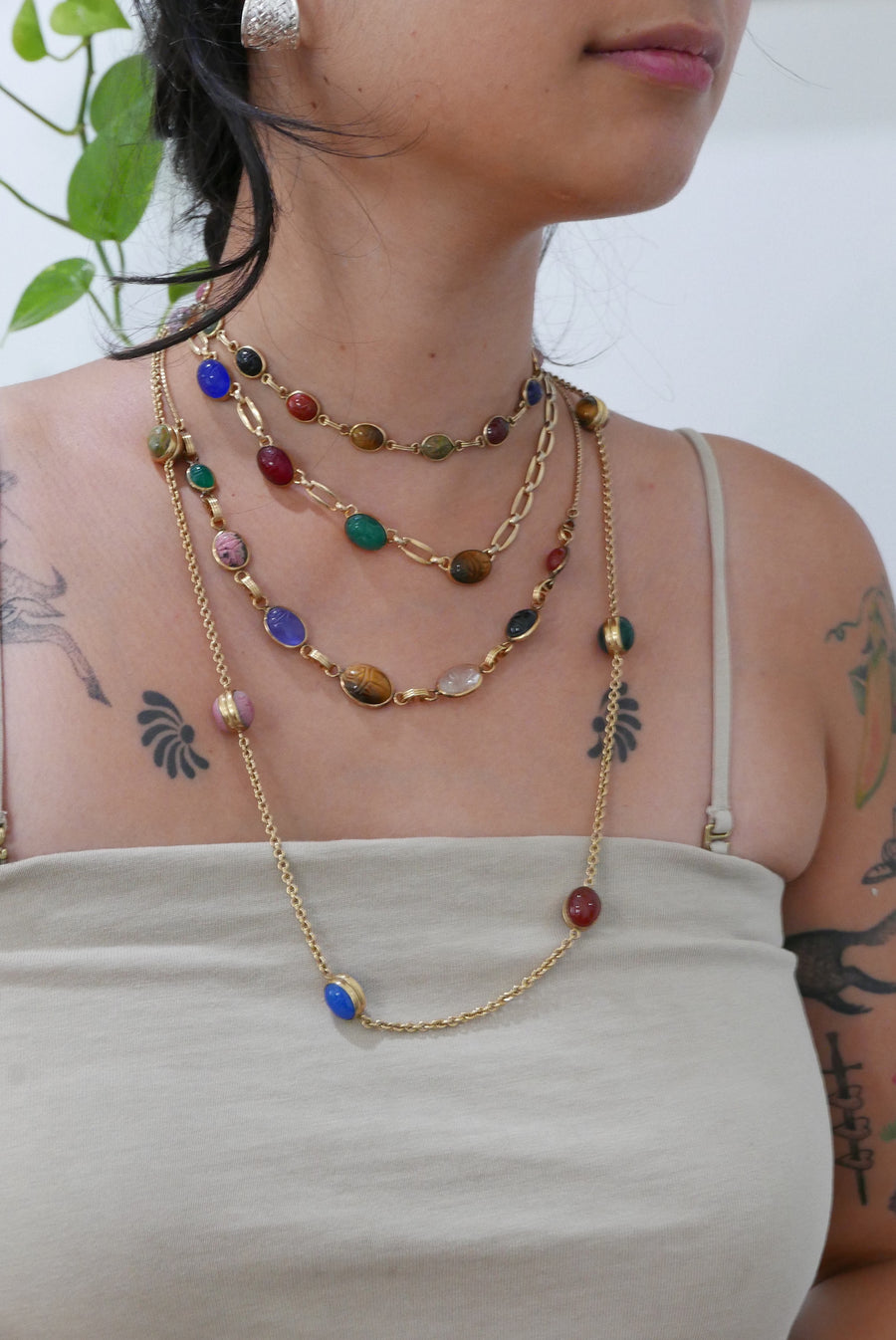 Layla Egyptian Revival Scarab Necklace - Stone Cooper