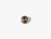 Silver Gemstone Flower Signet Ring (9.25) - Stone Cooper