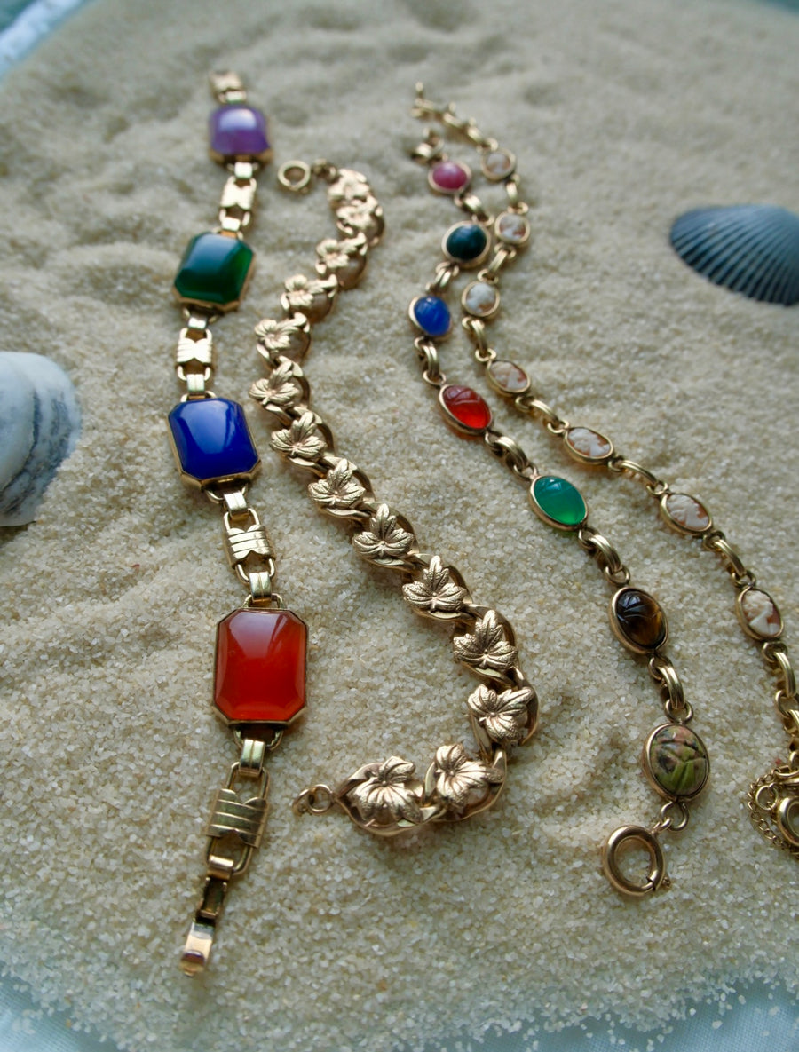 Vivian Vintage Gold Filled Gemstone Bracelet - Stone Cooper