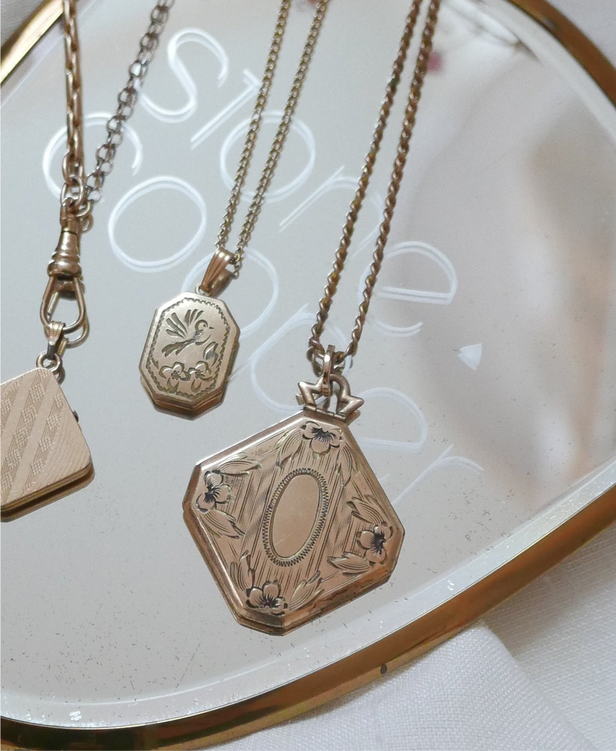 Engraved Antique Gold Filled Locket - Stone Cooper