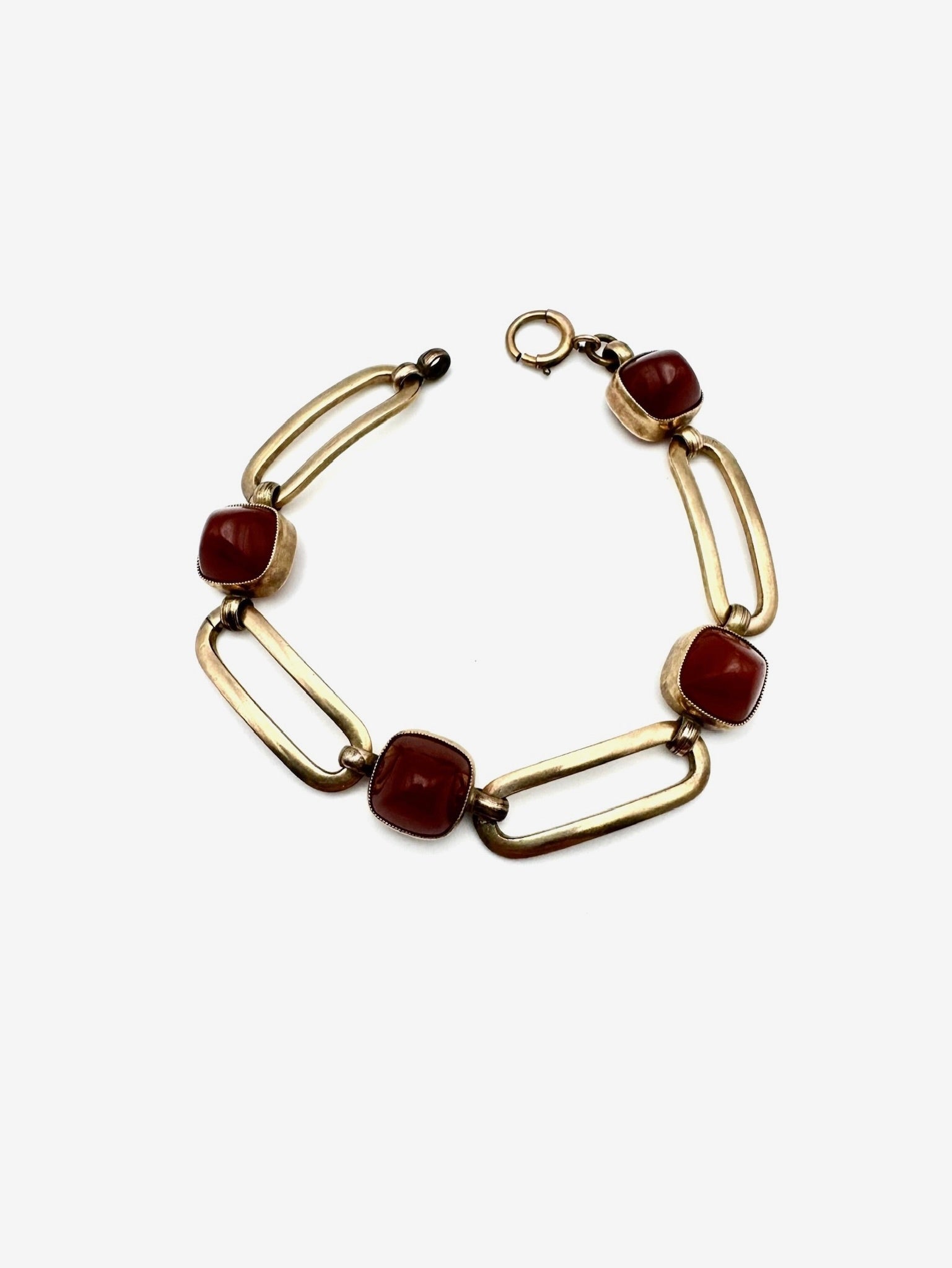 Carnelian Vintage Gold-Fill Bracelet - Stone Cooper