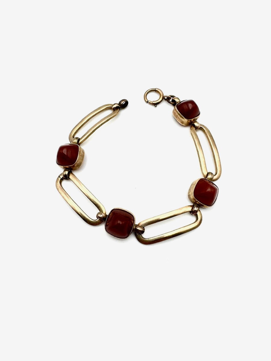 Carnelian Vintage Gold-Fill Bracelet - Stone Cooper