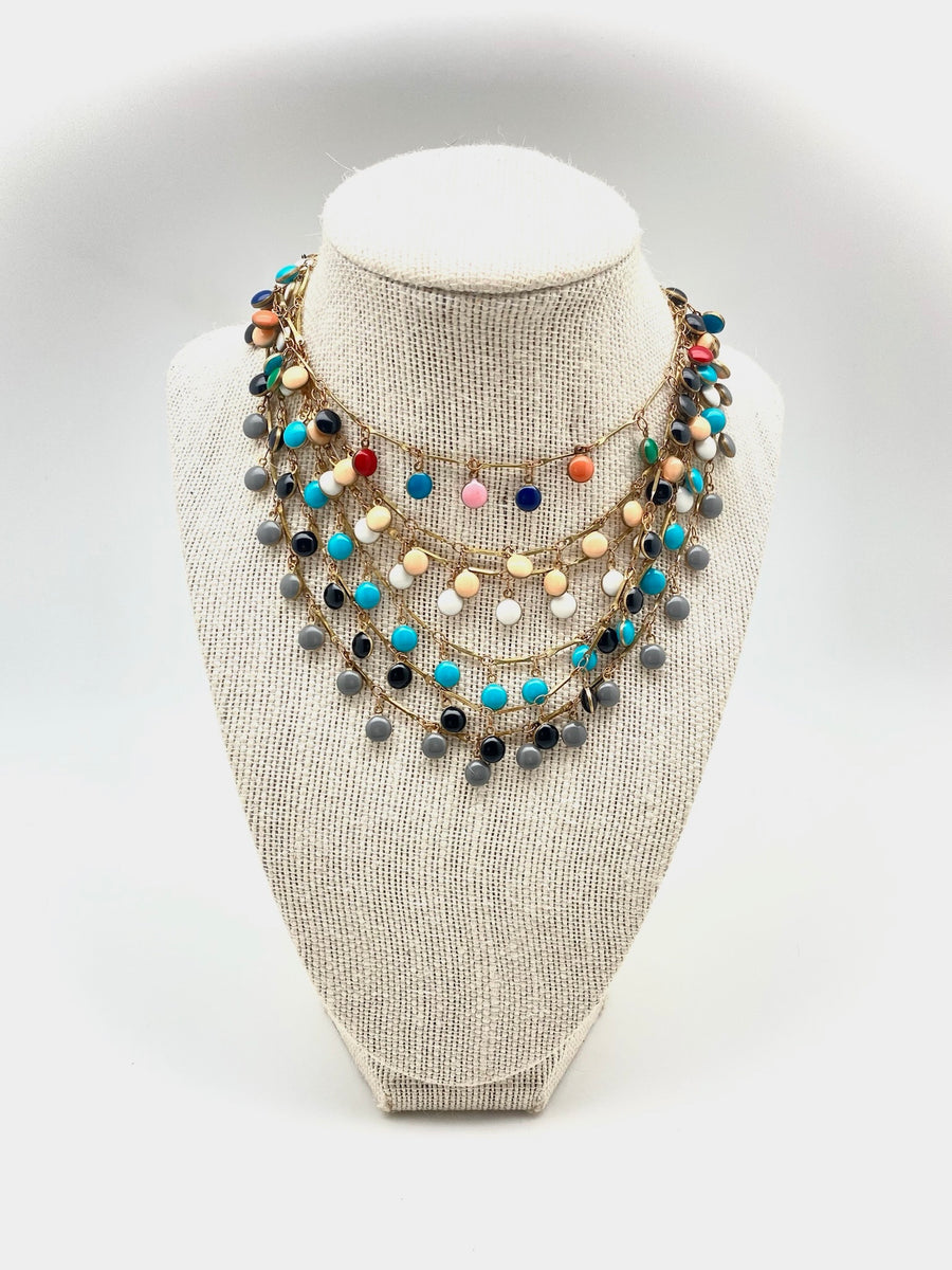 Enameled Fringe Choker - Stone Cooper