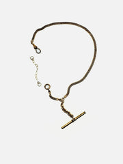 Mae Antique T-Bar Watch Chain Necklace - Stone Cooper