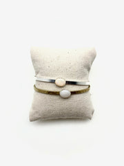 Opal Everyday Cuff, Silver or Brass - Stone Cooper