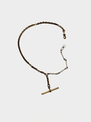 Cecil Antique T-Bar Watch Chain Necklace - Stone Cooper