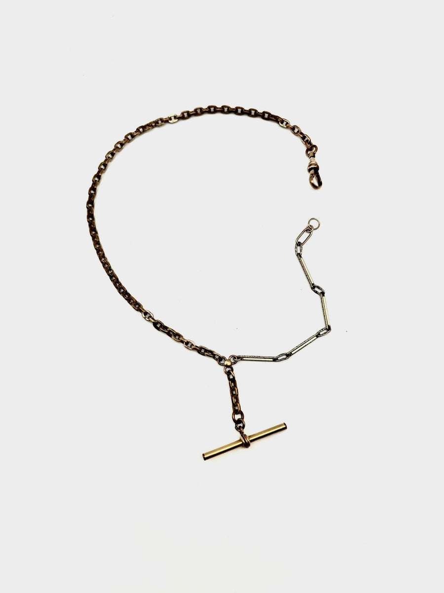 Cecil Antique T-Bar Watch Chain Necklace - Stone Cooper