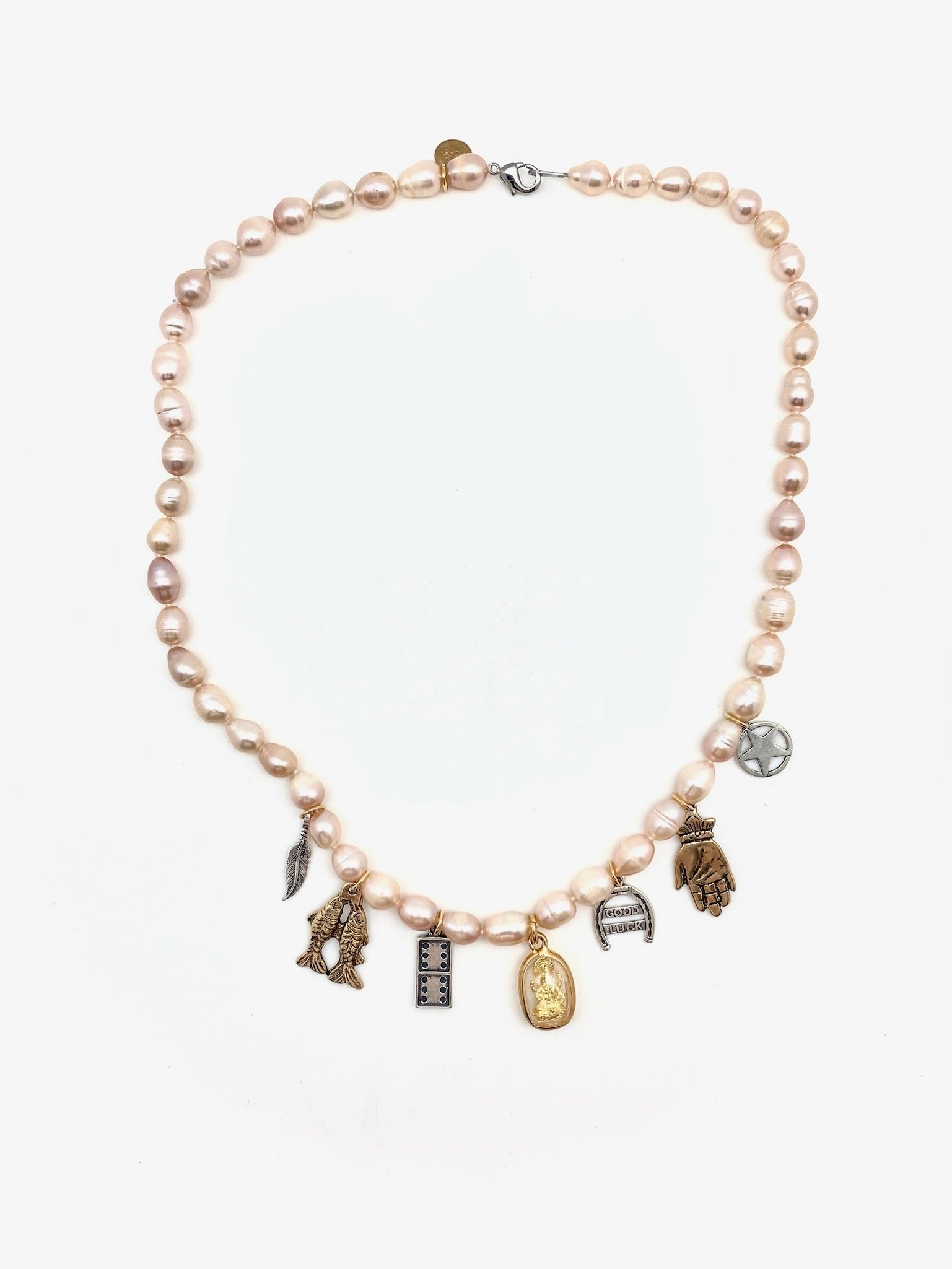 Whimsy Pearl Charm Necklace - Stone Cooper