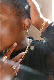 Two-Toned Courtney Huggy Hoops - Stone Cooper