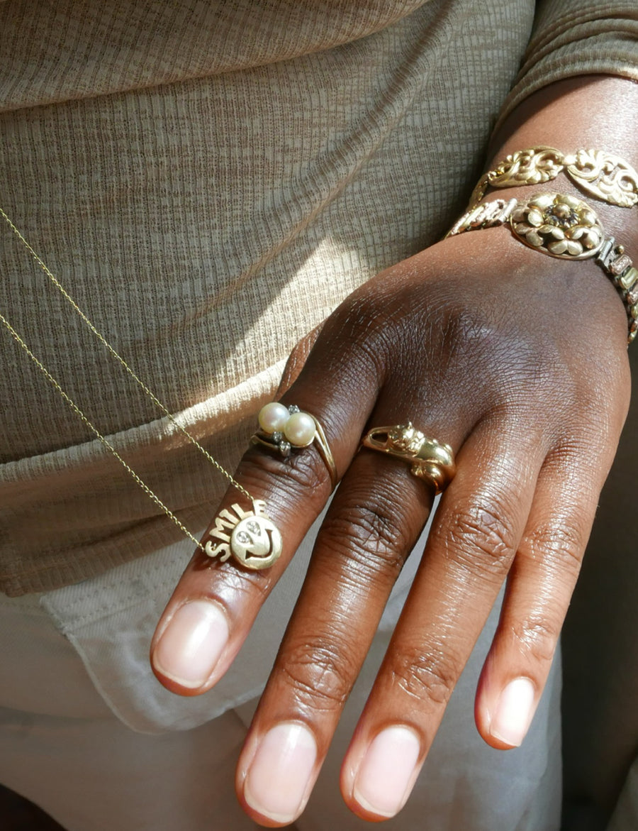 Pearl Twin Ring (14K gold, size 7.75) - Stone Cooper