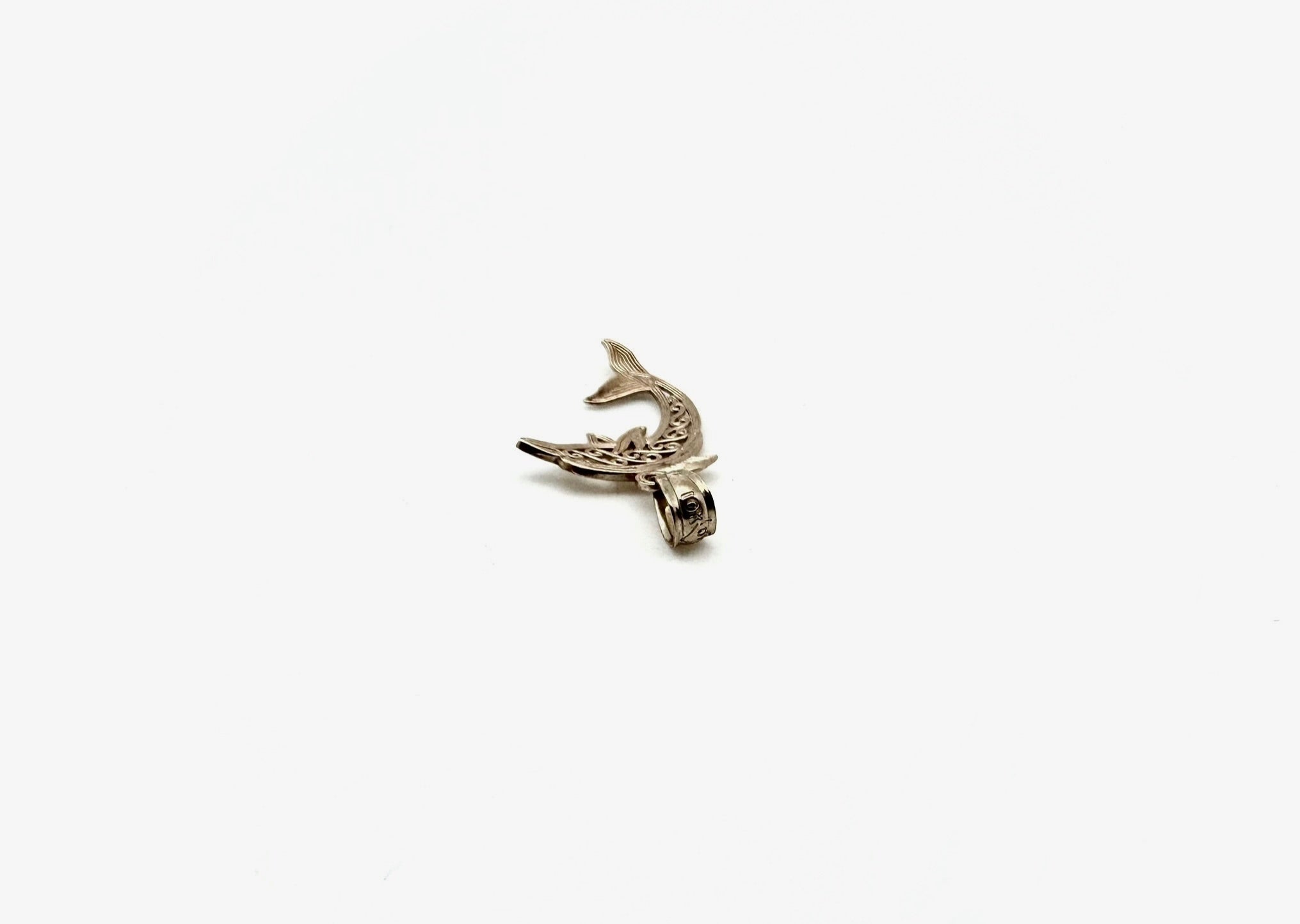14K Vintage Filigree Dolphin Charm - Stone Cooper