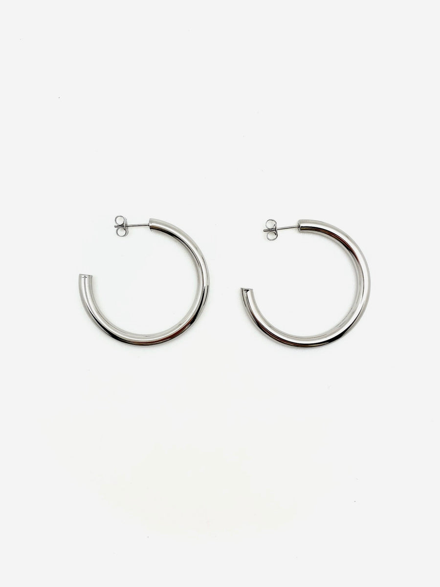 Silver Wrangler Hoops - Stone Cooper