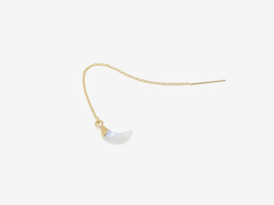 Luna Moonstone Gold Ear Threader - Stone Cooper