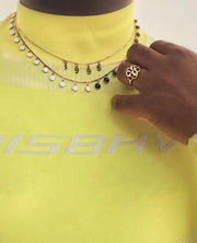 Black & White Cookie Fringe Choker - Stone Cooper