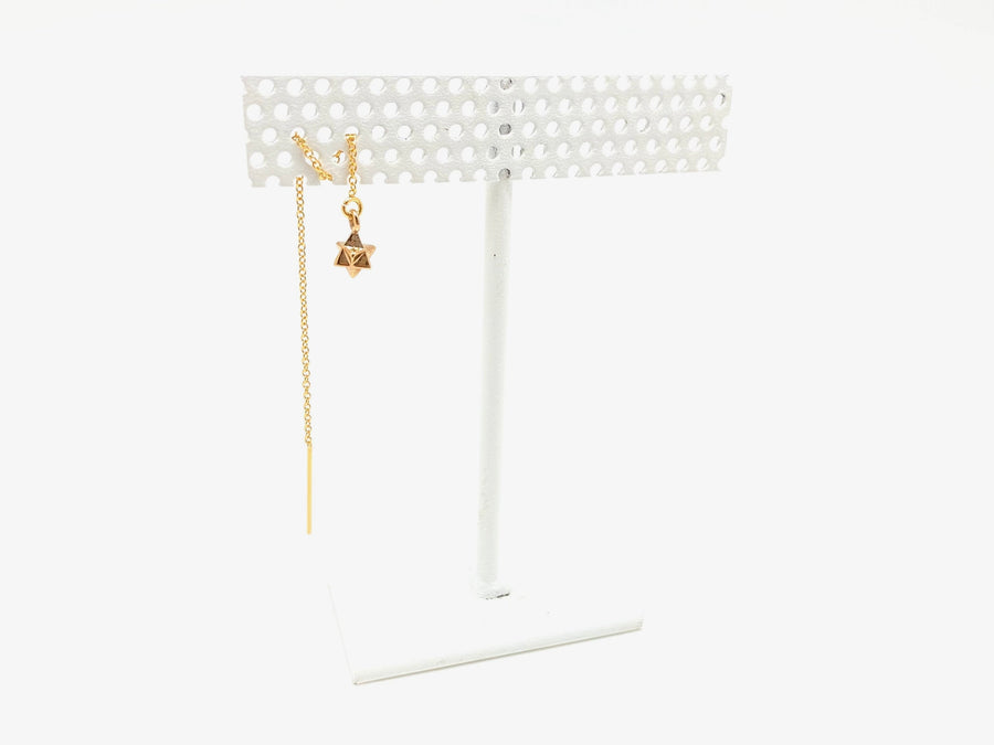 Merkaba Gold Ear Threader - Stone Cooper