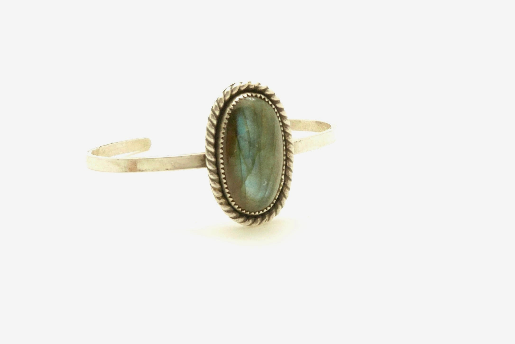 Labradorite Braided Silver Charlie Cuff - Stone Cooper