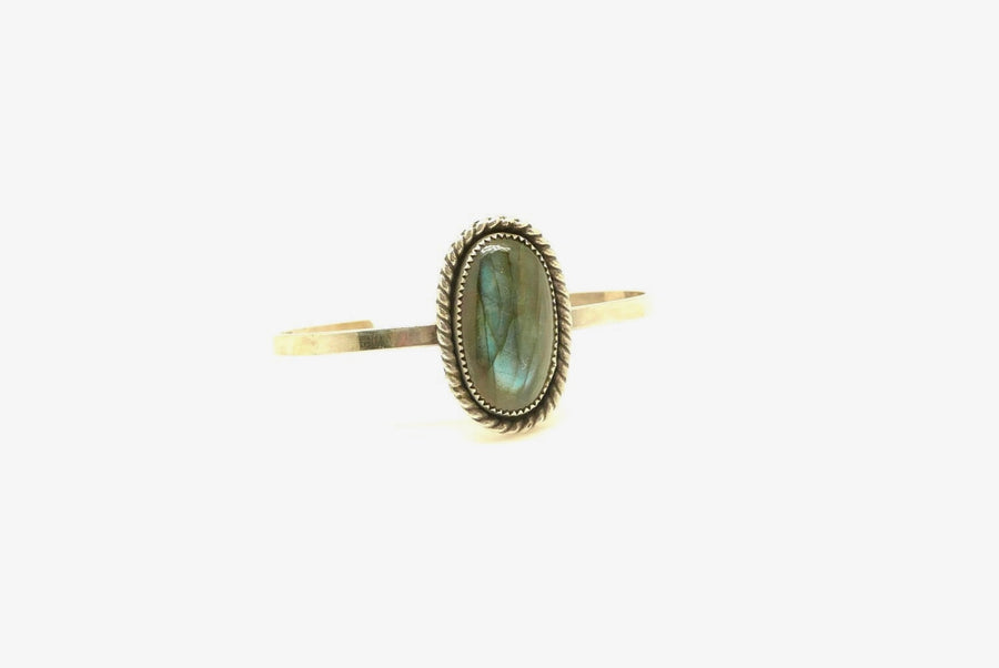 Labradorite Braided Silver Charlie Cuff - Stone Cooper