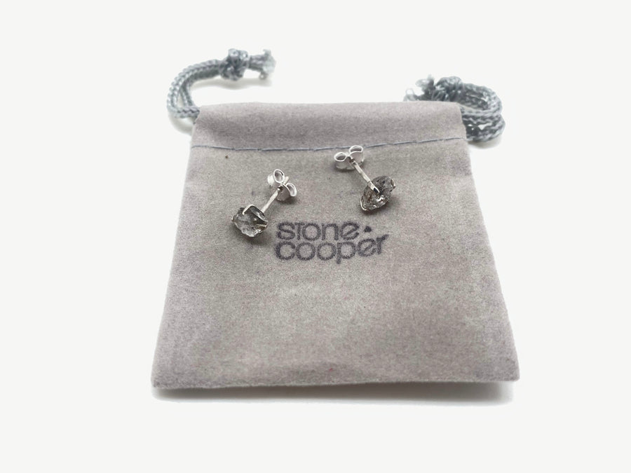 Genevieve Raw Studs - Herkimer Diamonds - Stone Cooper