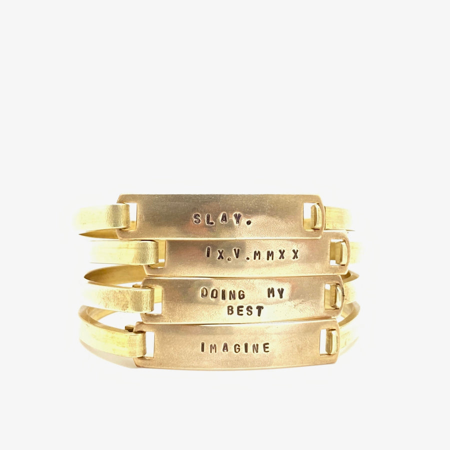 Custom Brass Clip-Cuff - Stone Cooper