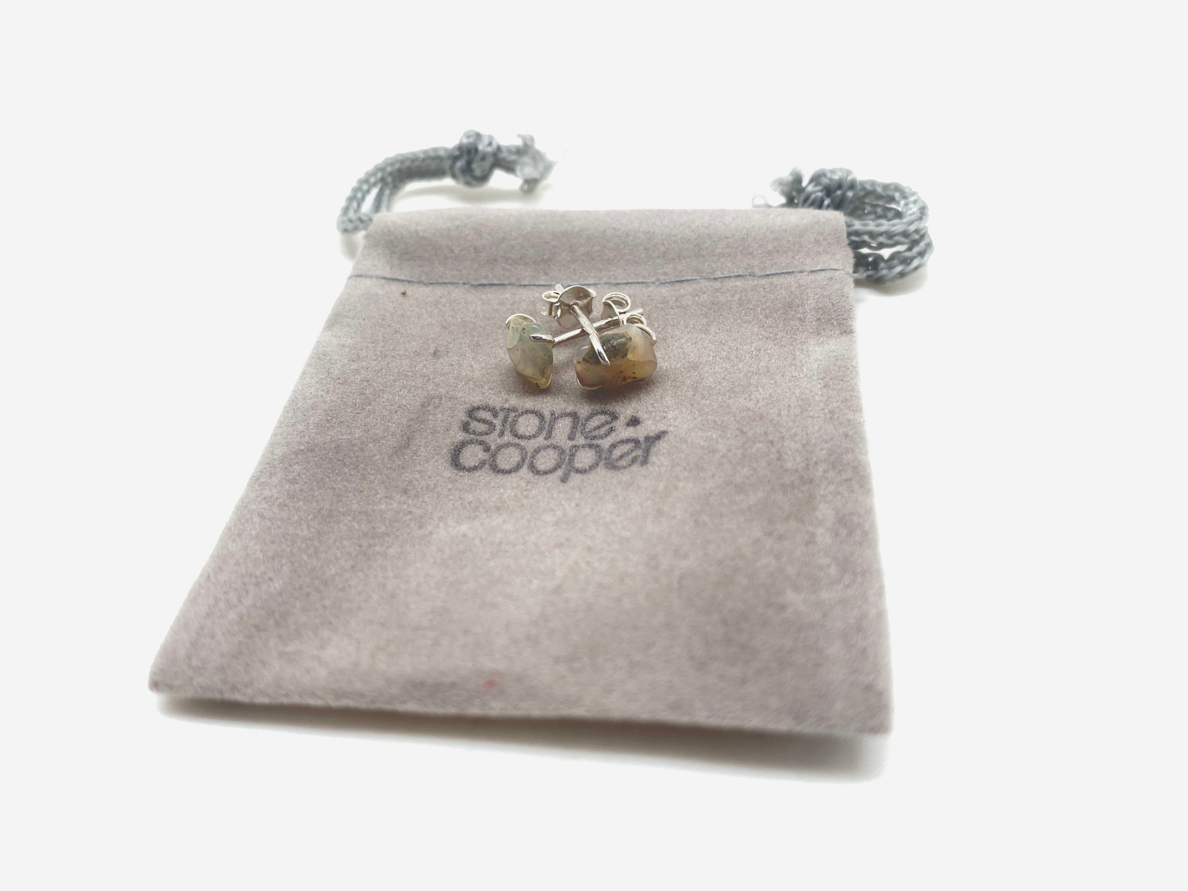Genevieve Raw Studs - Opal - Stone Cooper