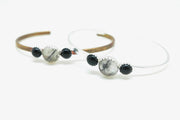 Tourmalated Quartz and Onyx Everyday Cuff - Stone Cooper