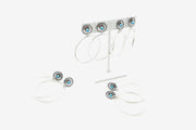 Turquoise conch mini stud-hoops - Stone Cooper