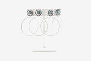 Turquoise conch mini stud-hoops - Stone Cooper