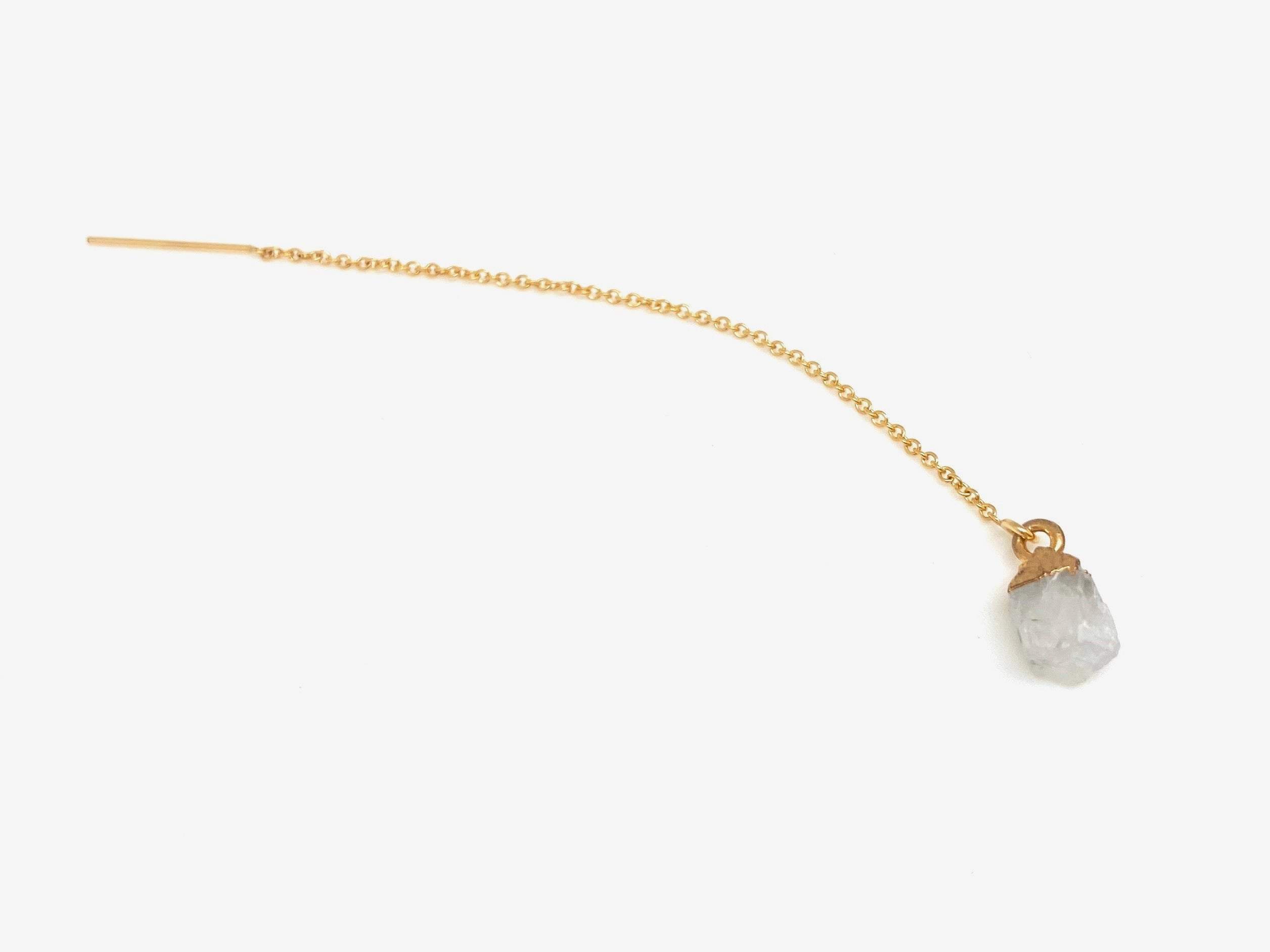 Rough Moonstone Ear Threader - Stone Cooper