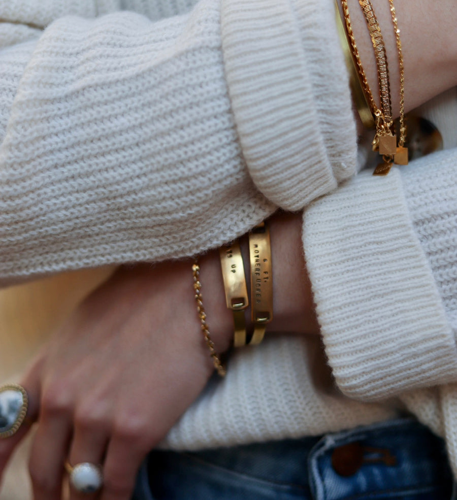 Custom Brass Clip-Cuff - Stone Cooper