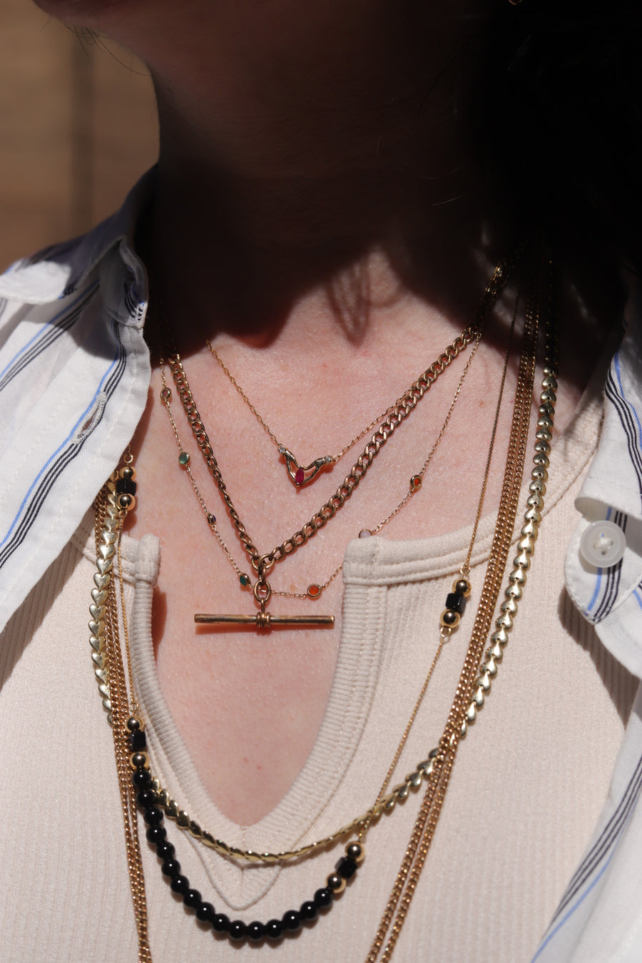 Selma Ruby and Diamond Necklace (14K or .925) - Stone Cooper