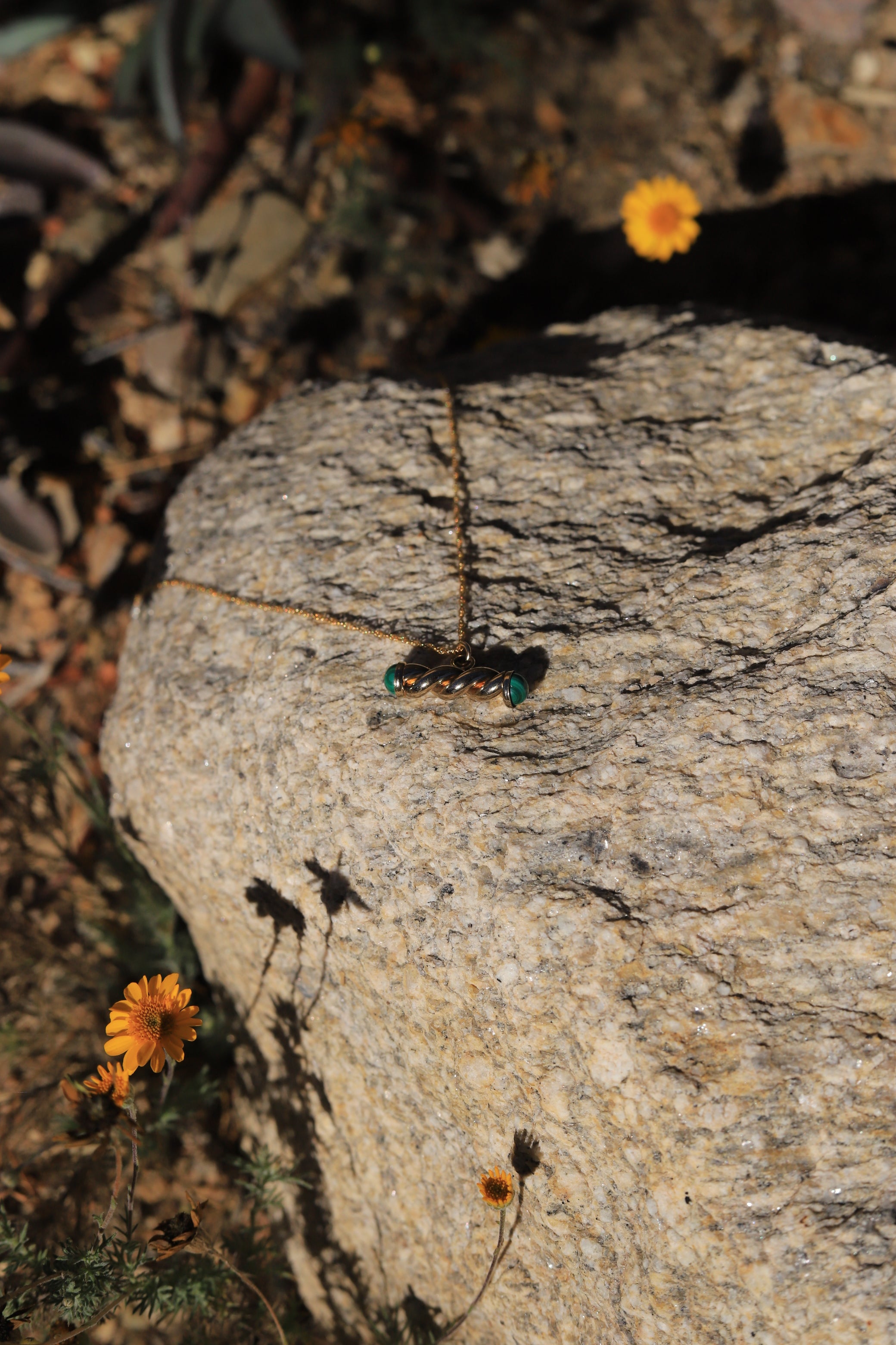 Wallace Malachite T-Bar Necklace - Stone Cooper