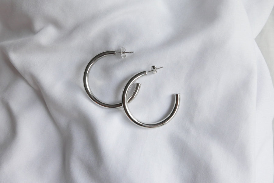 Silver Wrangler Hoops - Stone Cooper