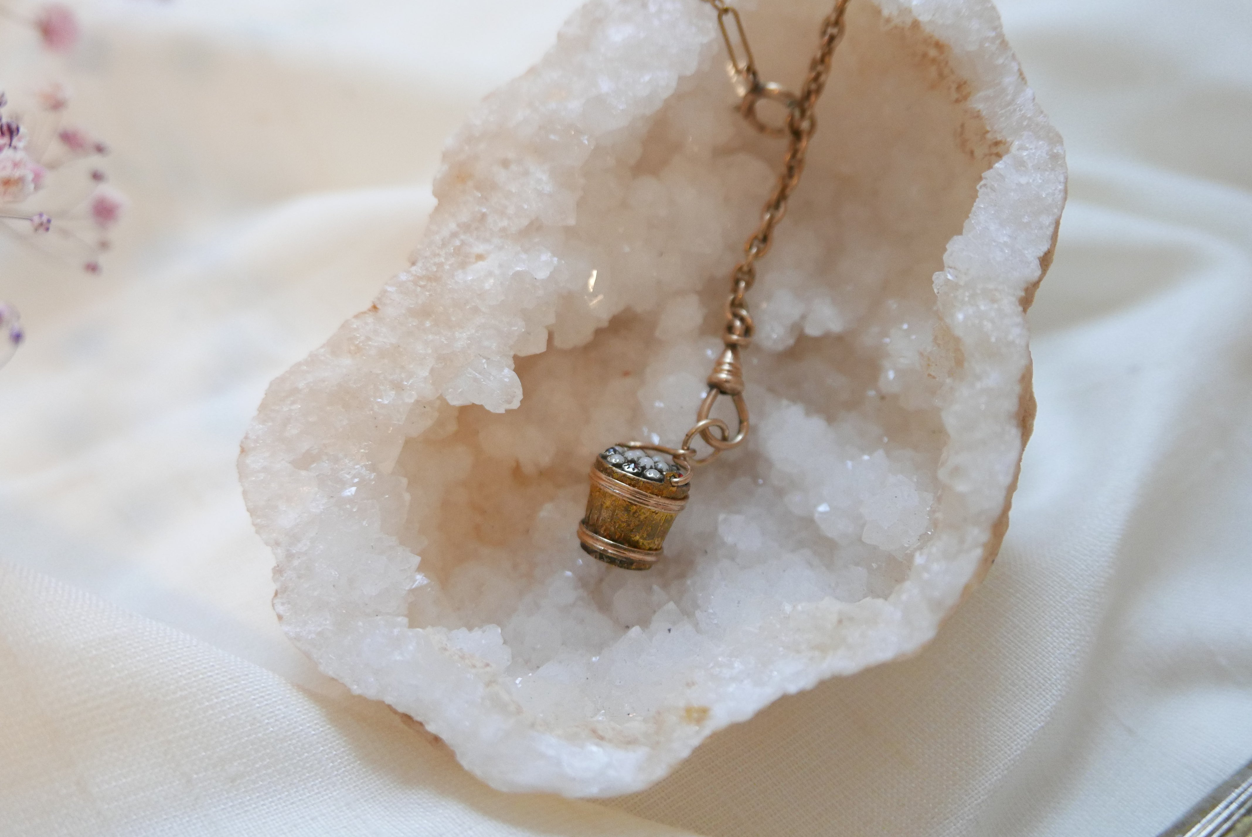 Opal and Ruby Antique Fruit Basket Necklace - Stone Cooper