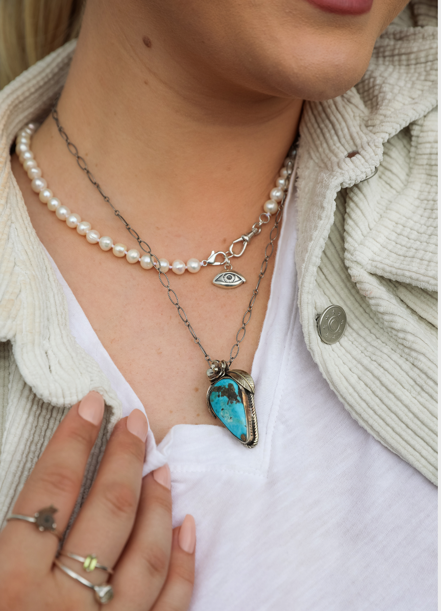 Digna Pearl Eye Necklace - Stone Cooper