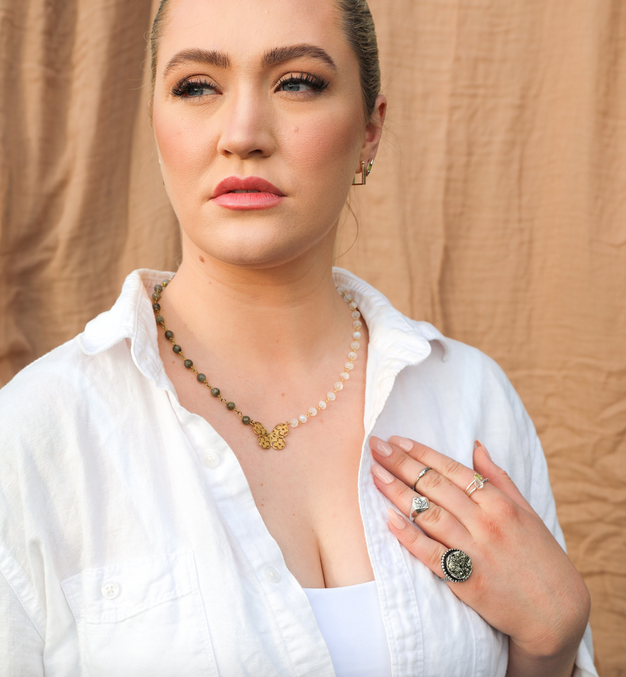 Daisy & Lilly Butterfly Necklace - Stone Cooper