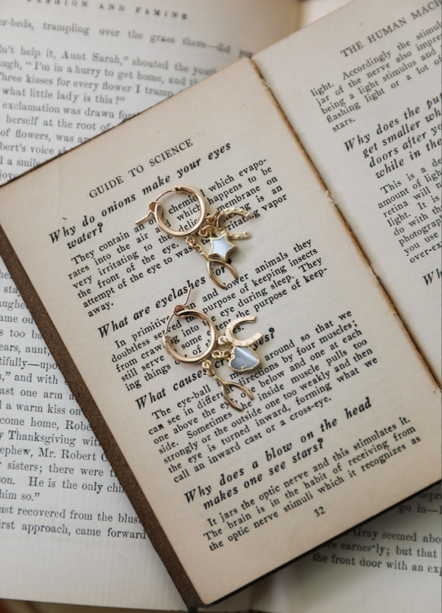 Lucky Charm Mother of Pearl Hoops - Stone Cooper