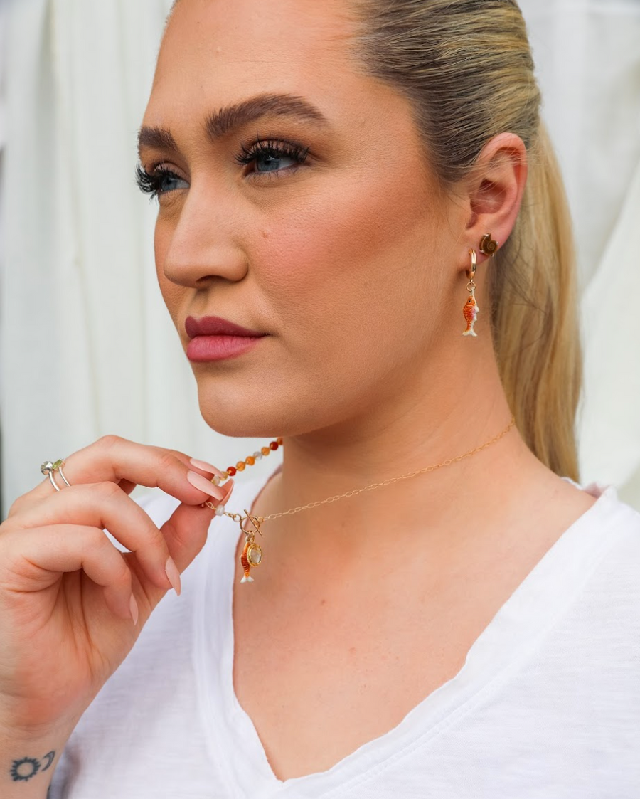 Lucky Fish Hoops - Stone Cooper