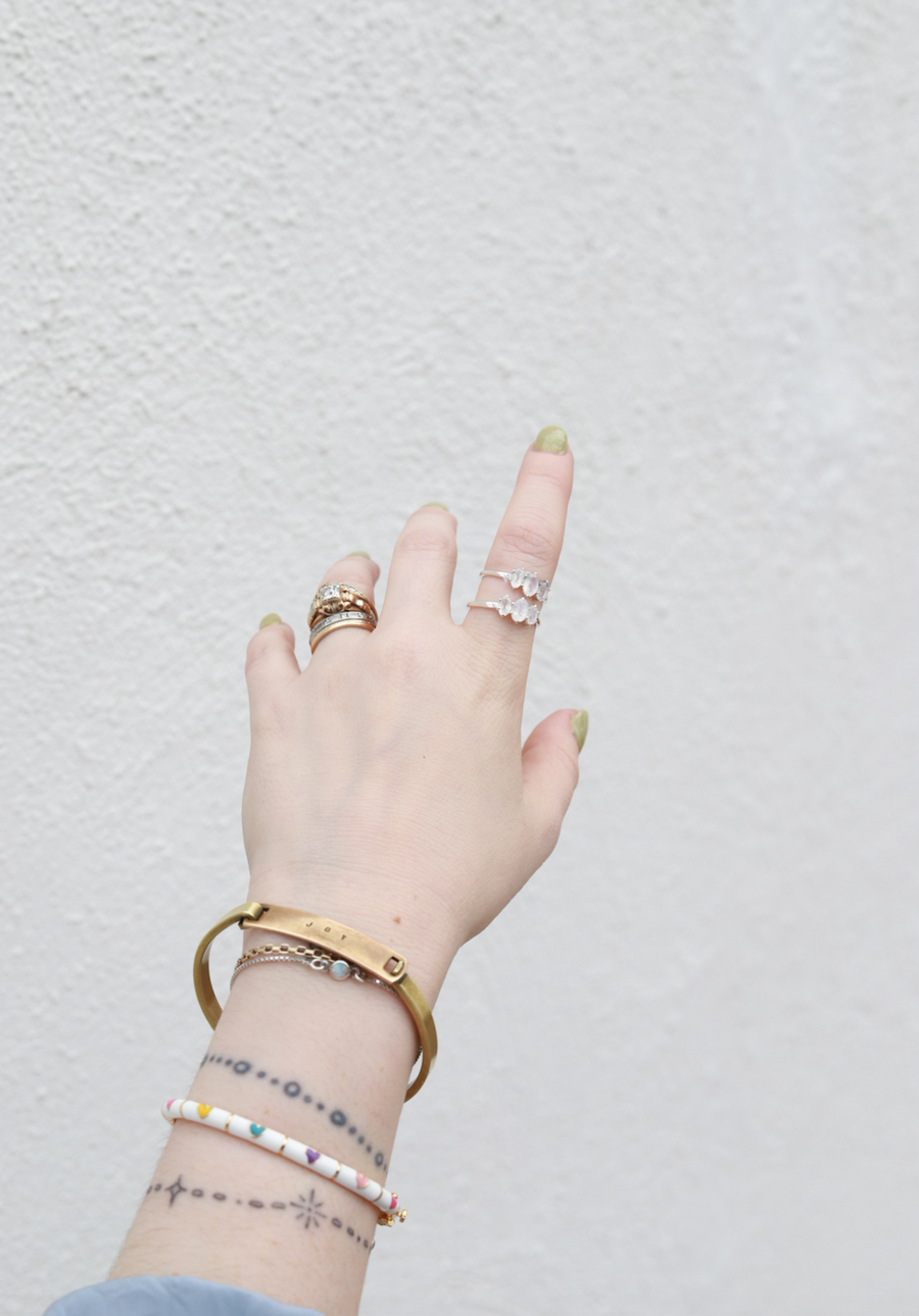 Rainbow Moonstone Tiara Ring - Stone Cooper