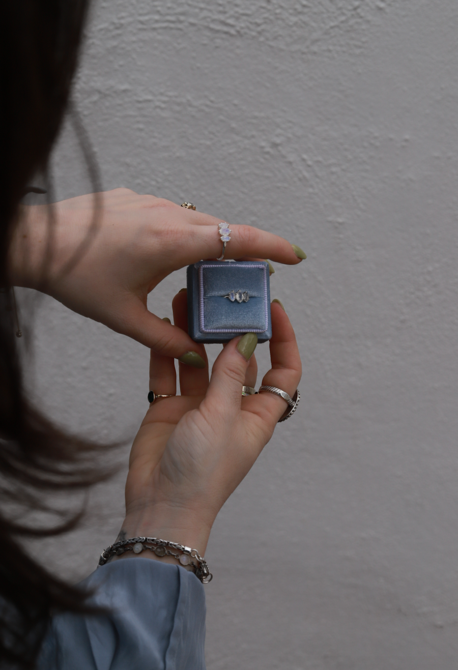 Rainbow Moonstone Tiara Ring - Stone Cooper